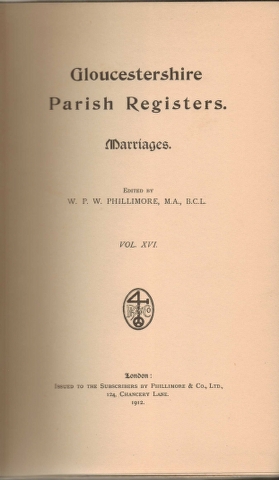 Image for Gloucestershire Parish Registers. Marriages. Vol. XVI