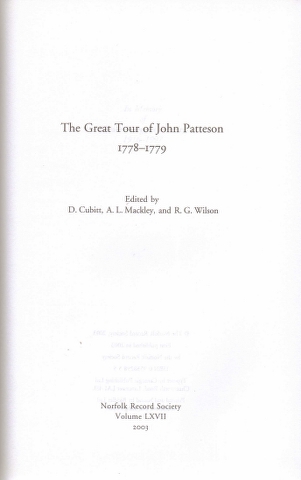 The Great Tour of John Patteson, 1778-1779 Image for The Great Tour of John Patteson, 1778-1779