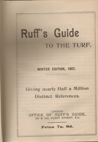 Image for Ruff's Guide to the Turf : Winter Edition 1907