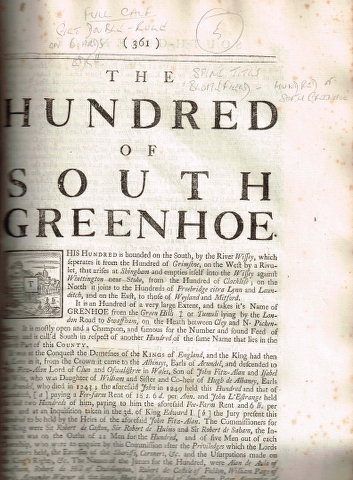 The Hundred of South Greenhoe Image for The Hundred of South Greenhoe