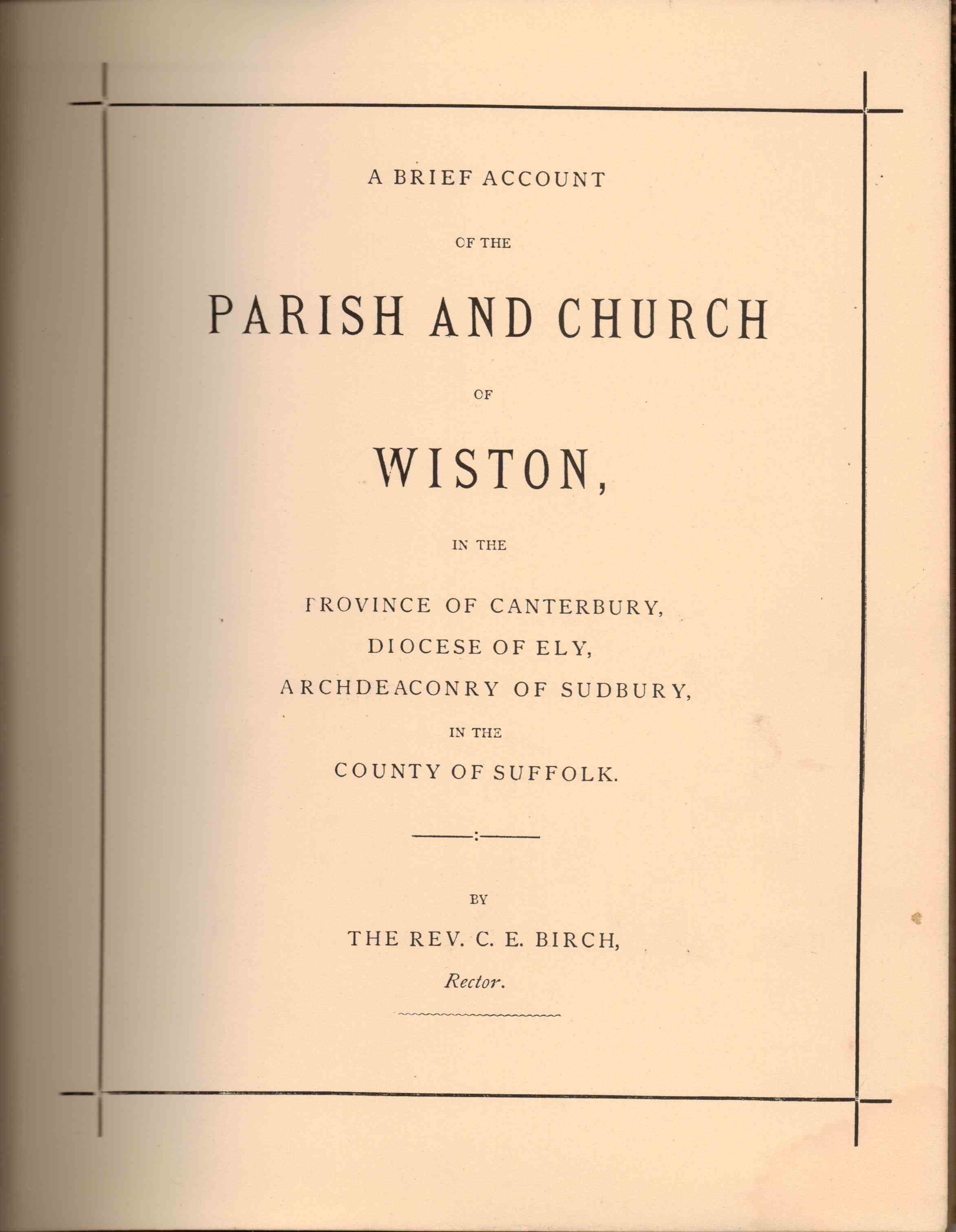 Image for A brief account of the parish and church of Wiston