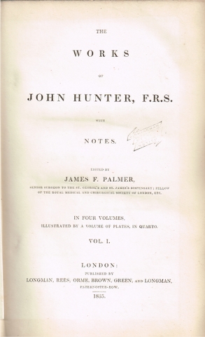 Image for The Works of John Hunter F. R. S. with Notes. in Four Volumes