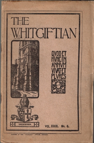 Image for The Whitgiftian Vol. XXIX No. 6 December 1911.