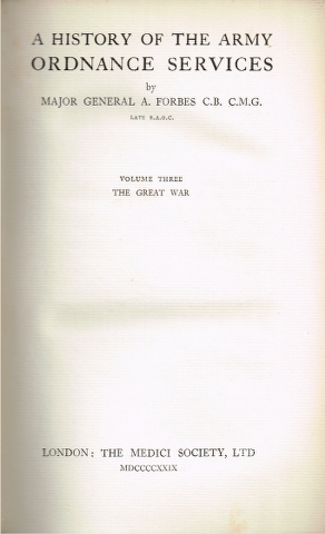 Image for A History of the Army Ordnance Services, Volume Three: The Great War