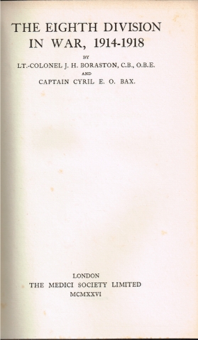 Image for The Eighth Division in War, 1914-1918