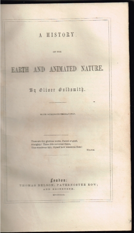 Image for A History of the Earth and Animated Nature.
