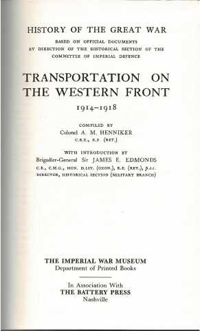 Image for Transportation on the Western Front 1914-1918