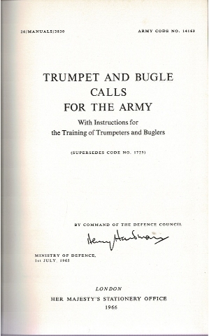 Image for Trumpet and Bugle Calls for the Army with instructions for the Training of Trumpeters and Buglers