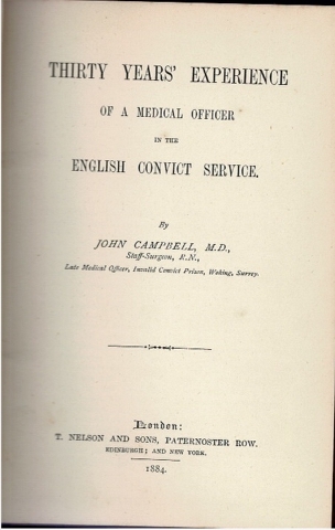 Image for Thity Years' Experience of a Medical Officer in the English Convict Service.