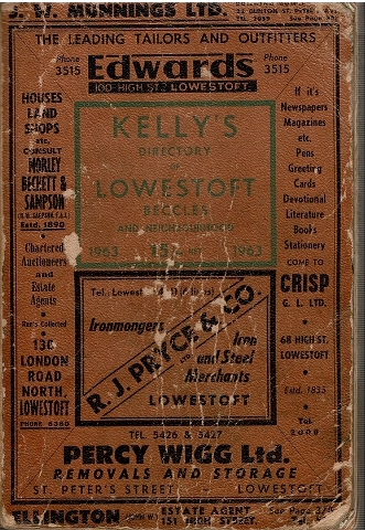 Image for Kelly's Directory of Lowestoft Beccles and Neighbourhood 1963