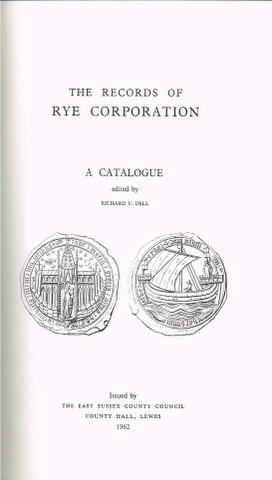 Image for The Records of the Rye Corporation: A Catalogue