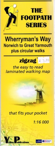 Wherryman's Way: Norwich to Great Yarmouth plus circular walks zigzag the easy to read laminated walking map Image for Wherryman's Way: Norwich to Great Yarmouth plus circular walks zigzag the easy to read laminated walking map