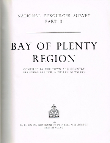 Image for National Resources Survey Part II: Bay of Plenty Region