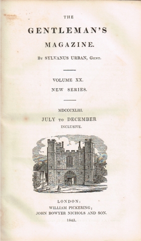 Image for The Gentleman's Magazine. Volume XX. New Series. July to December 1843 Inclusive.